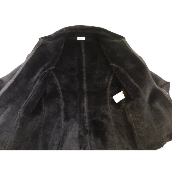 Max & Co Italy Womens Faux Suede Lined Jacket IT 40 US 6 Small S Medium M Black - Picture 8 of 14
